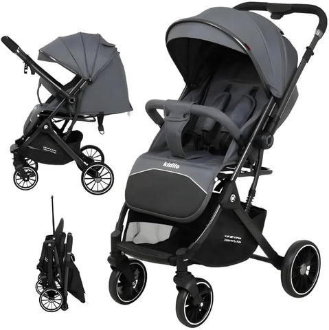 Kidilo 535 Premium Baby Stroller Lightweight Foldable Travel System