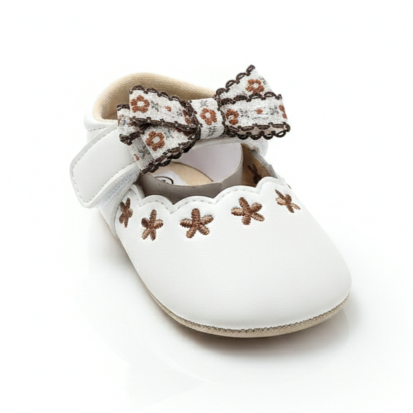 Baby Girl Shoes White With Bow