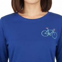 Women's Long Sleeve Cotton Blend Pajama Set Blue Charcoal Bicycle Zubaidas - View 2