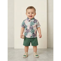 Boys' 2-Piece Tropical Leaf Shirt & Short Set Zubaidas - View 1