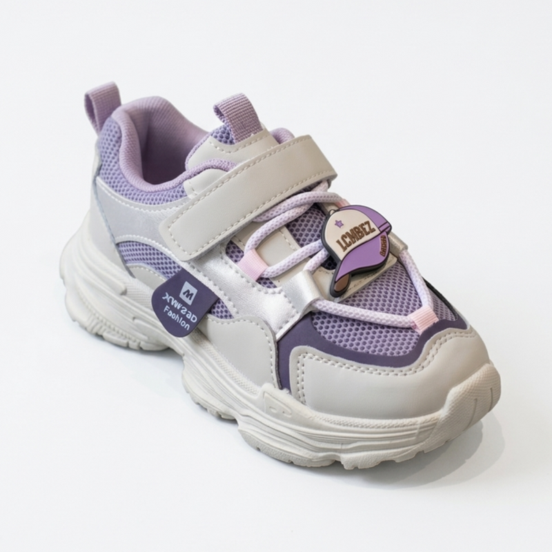 Girls Sport Sneakers Multi Textured Fashion Runners Zubaidas