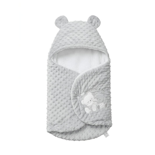 Baby Carry Nest Hooded Bear Theme Grey