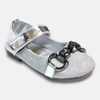 Girls Fancy Pump Silver - View 1