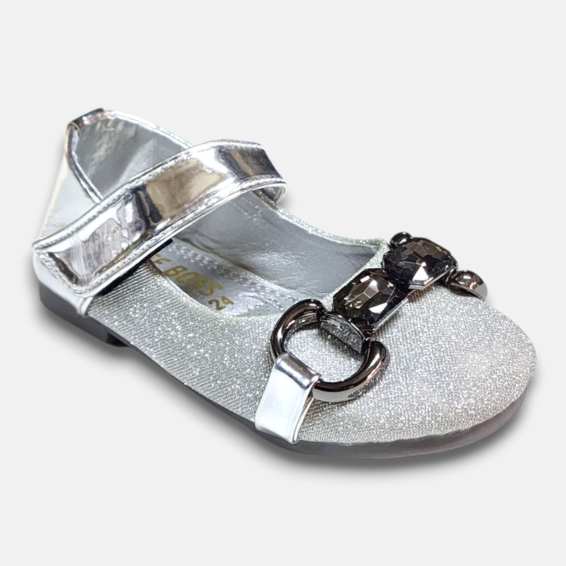 Girls Fancy Pump Silver