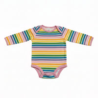 Rainbow Bright Long-Sleeve Baby Bodysuit Soft Cotton Blend - View 1