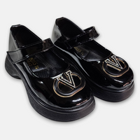 Girls Glossy Pump Black Versace Buckle - View 2