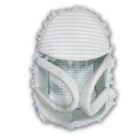 Baby Moses Basket Carrycot Light Blue Striped Cotton - View 1