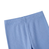 Girls Soft Ribbed Cotton Leggings – Sky Blue Zubaidas - View 2