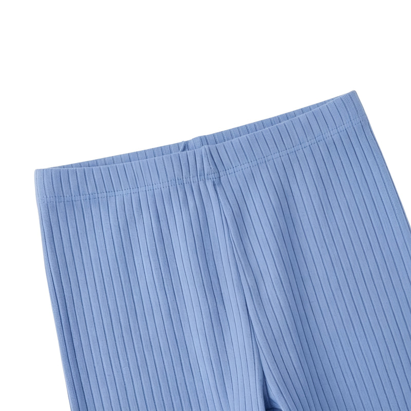 Girls Soft Ribbed Cotton Leggings – Sky Blue Zubaidas