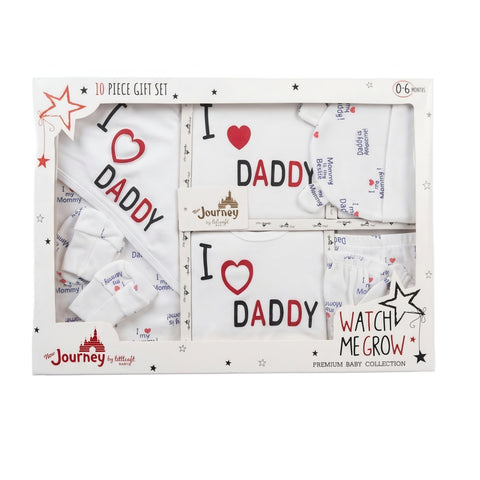 Littlecraft 10-Piece Premium Baby Layette Set I love Daddy Collection Zubaidas