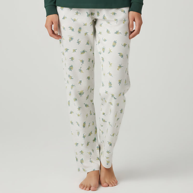 Royal Blue Bicycle Motif Top with Soft Shell-Patterned Lounge Pants Zubaidas
