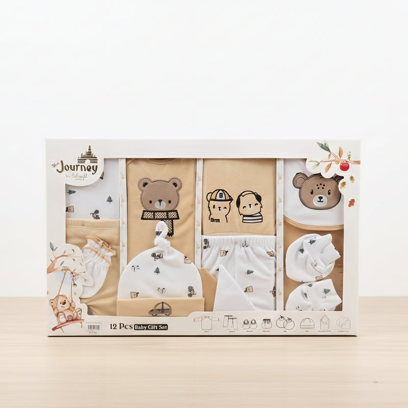 Zubaida's Premium 12-Piece Newborn Gift Set Classic Bear & Nature Theme