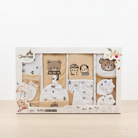 Zubaida's Premium 12-Piece Newborn Gift Set Classic Bear & Nature Theme