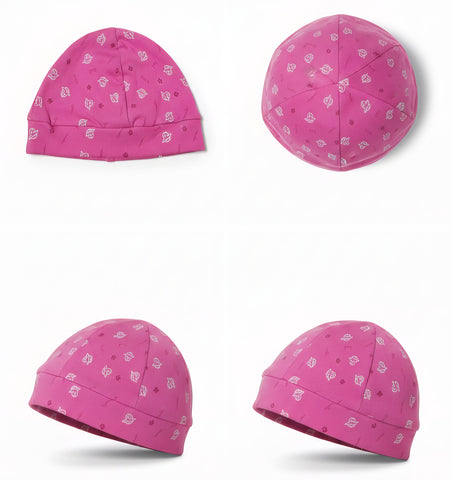 Newborn Bab Cap Pink Printed 01100136 Zubaidas