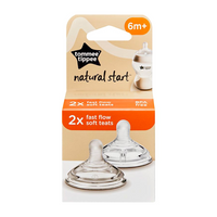 Natural Start Fast Flow Soft Teat 2-PK Tommee Tippee - View 2