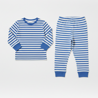 Toddler Two Piece Organic Cotton Pajama Set Blue Zubaidas - View 2