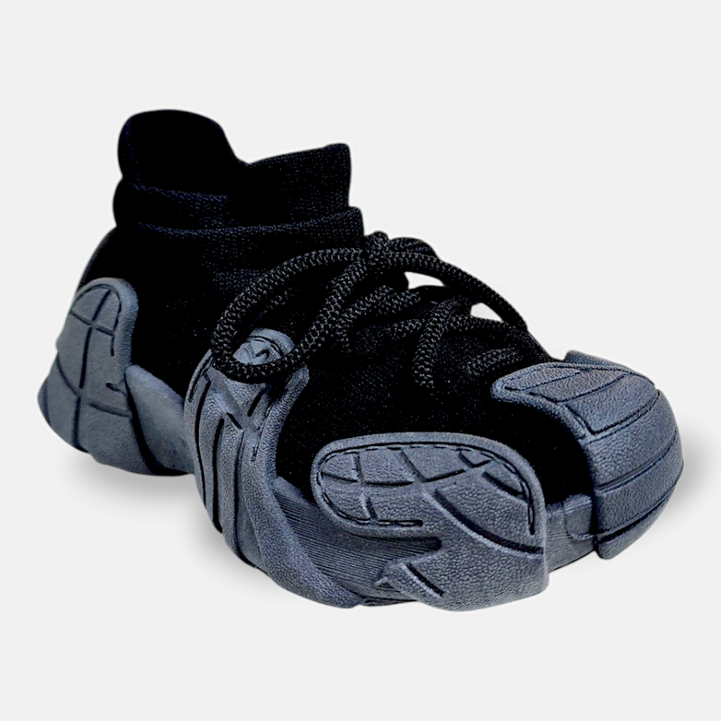 Boys Sneakers Black High Grip Sole