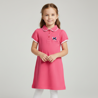 Girls Pink Polo Dress with Puff Sleeves Zubaidas - View 1