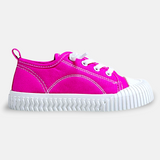 Girls' Bright Pink Canvas Sneakers