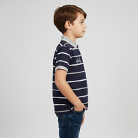 Short-Sleeve Striped Cotton Polo for Boys Zubaidas - View 3