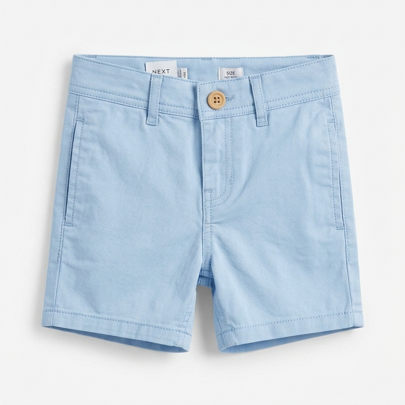 Boys Premium Cotton Chino Shorts Sky Blue Zubaidas