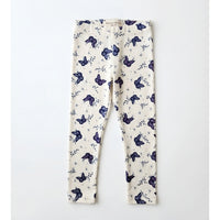 Girls' Butterfly Print Cotton Leggings – White & Purple Zubaidas - View 1