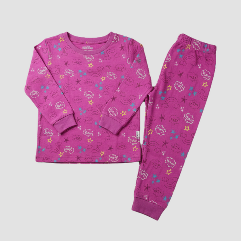 Girls Pajama Set Long Sleeve Shirt and Pants Soft Cotton Zubaidas