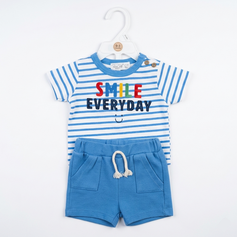 Infant 2-Piece Blue Stripe Nautical Summer Set Zubaidas