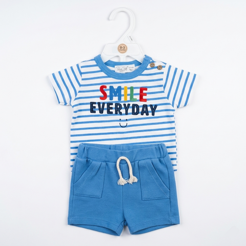Infant 2-Piece Blue Stripe Nautical Summer Set Zubaidas