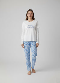 Women’s Long Sleeve Layered Tee & Heart Print Loungewear Zubaidas - View 2