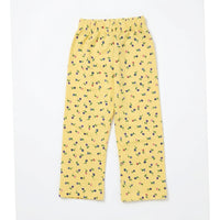 Girls Floral Print Cotton – Bright Yellow Zubaidas - View 1