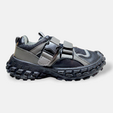 Boys Sneakers Buckle Strap Black & Grey