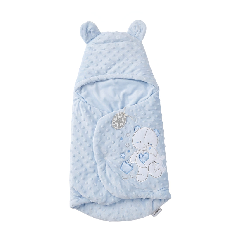 Baby Carry Nest Hooded Bear Theme Blue