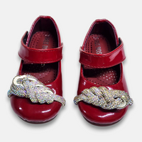 Baby Girls Fancy Pump Maroon - View 5