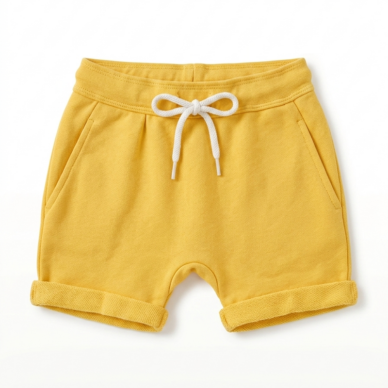 Kids Premium Cotton Jersey Shorts Vibrant Yellow Zubaidas