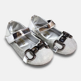Girls Fancy Pump Silver