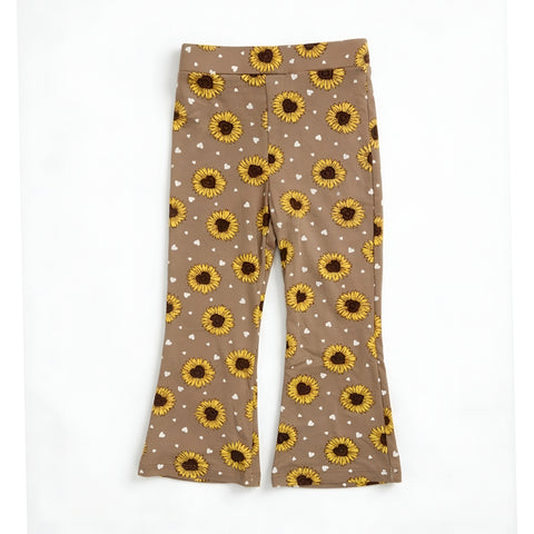 Toddler Girls' Sunflower & Heart Print Flare Leggings Zubaidas