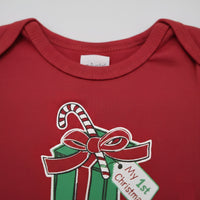 Festive Red Long-Sleeve Baby Bodysuit Soft Cotton One-Piece Zubaidas - View 2