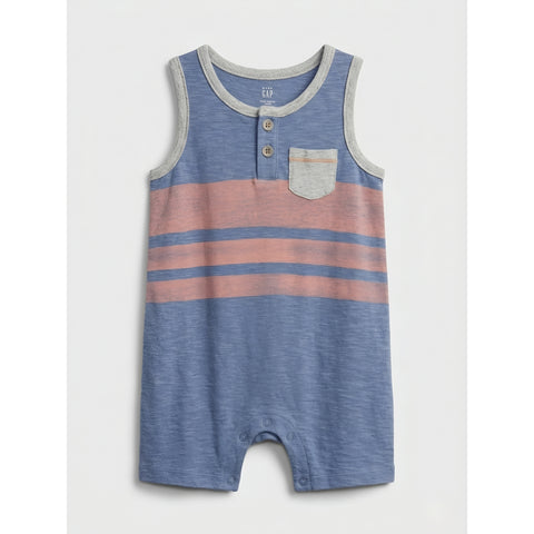 Baby GAP Casual Summer Romper Blue & Peach Stripe Zubaidas