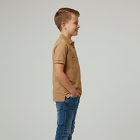 Boys' Tan Polo with Embroidered Chest Logo Zubaidas - View 2