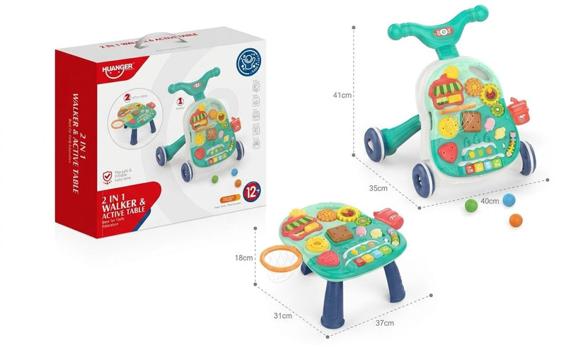 Huanger 2-In-1 Baby Walker & Active Table  Zubaidas
