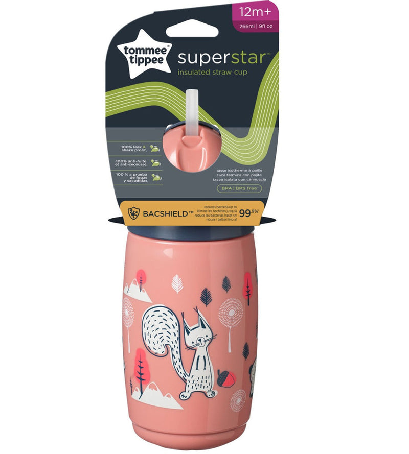 Insulated Straw Cup AL IL Pink 1X Tommee Tippee 266ML
