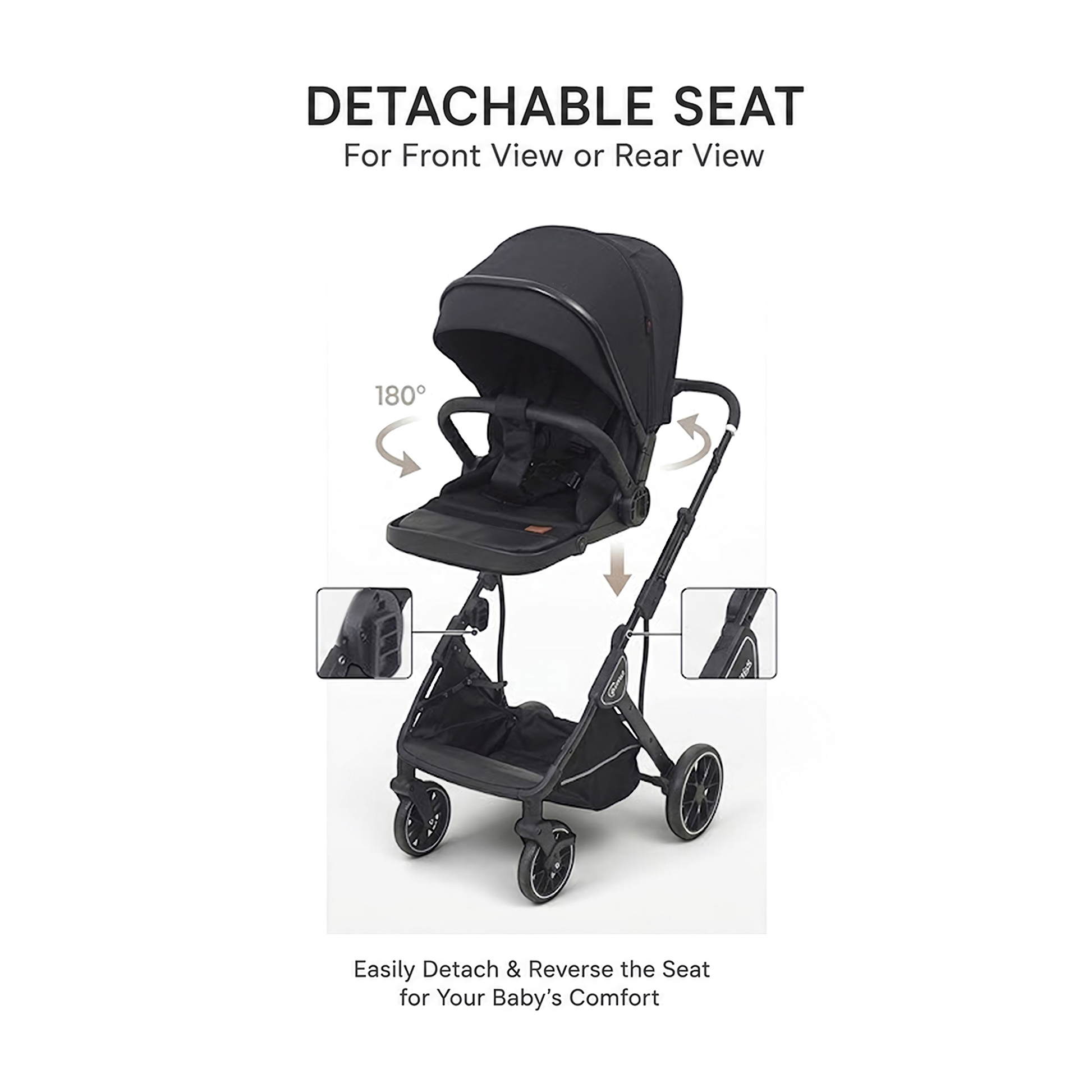 TINNIES REVERSIBLE STROLLER GREY