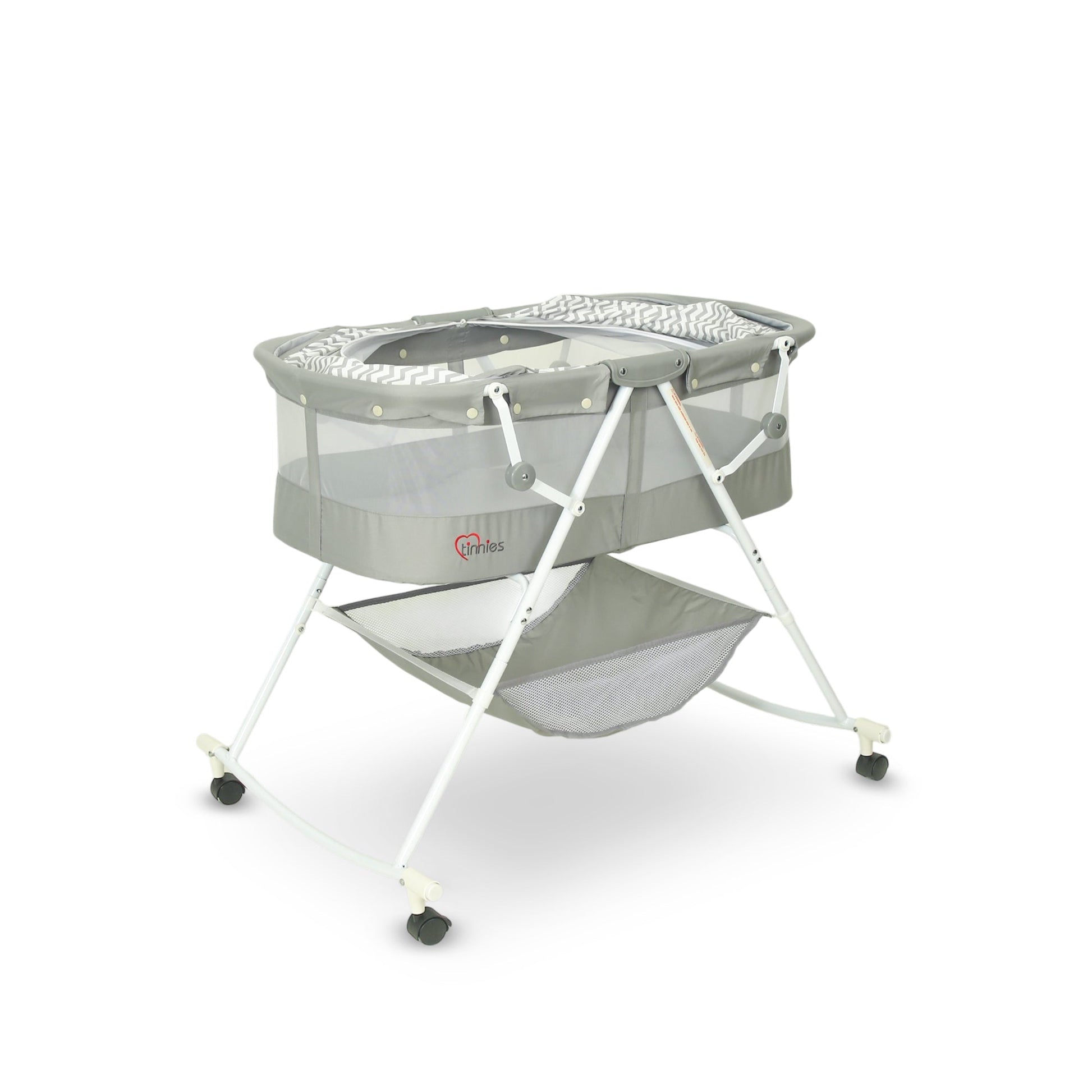 TINNIES PORTABLE BABY CRADLE GREY