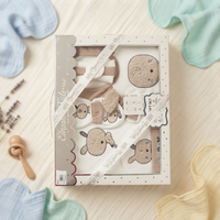 Elegant Kids 10-Piece Newborn Baby Gift Set – Soft Cotton Infant Clothing Set with Hat, Bib & Mittens (Beige) - View 1
