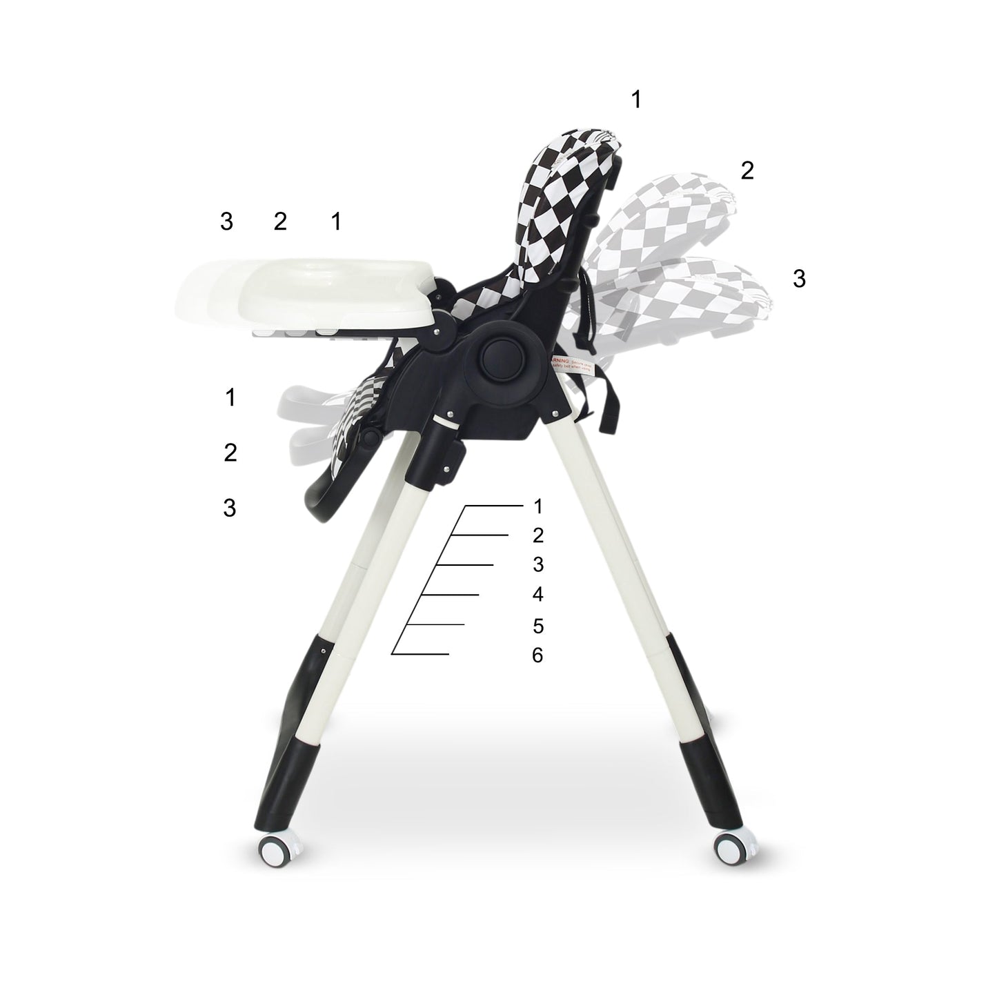 TINNIES BABY HIGH CHAIR CHECKERED PATTERN