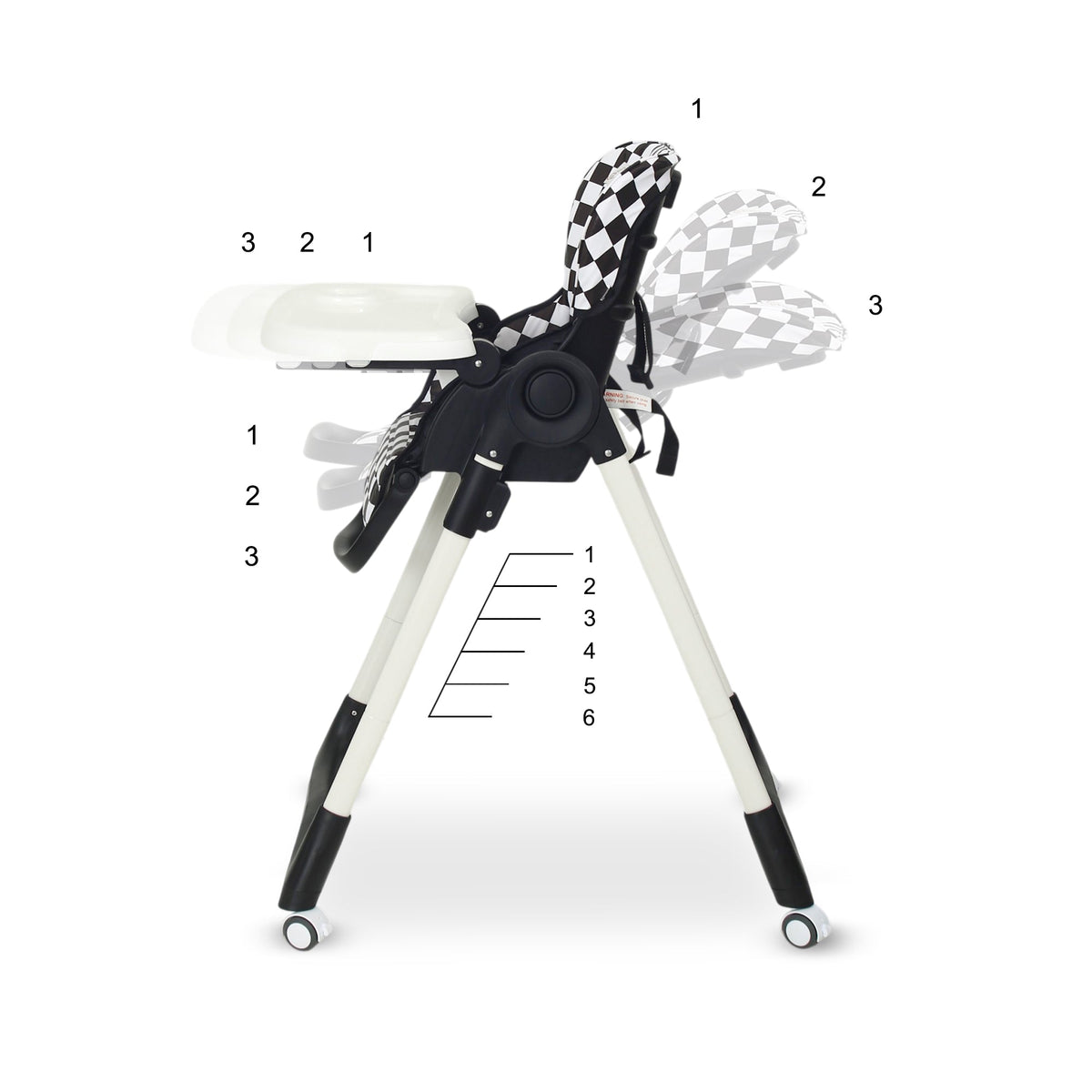 TINNIES BABY HIGH CHAIR CHECKERED PATTERN